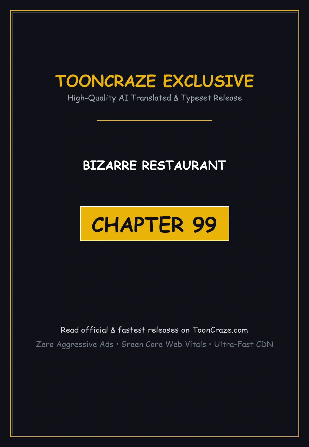 Bizarre Restaurant Panel #1: Opening Scene (Ch. 99)