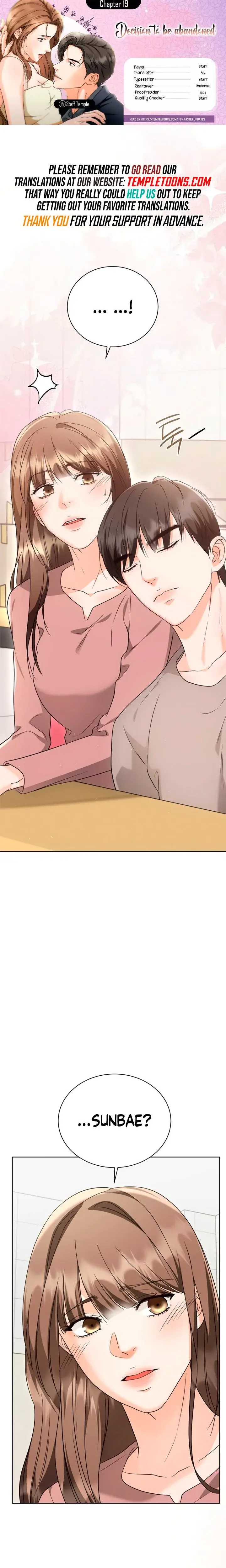Decision To Be Abandoned Chapter 19 - Page 1