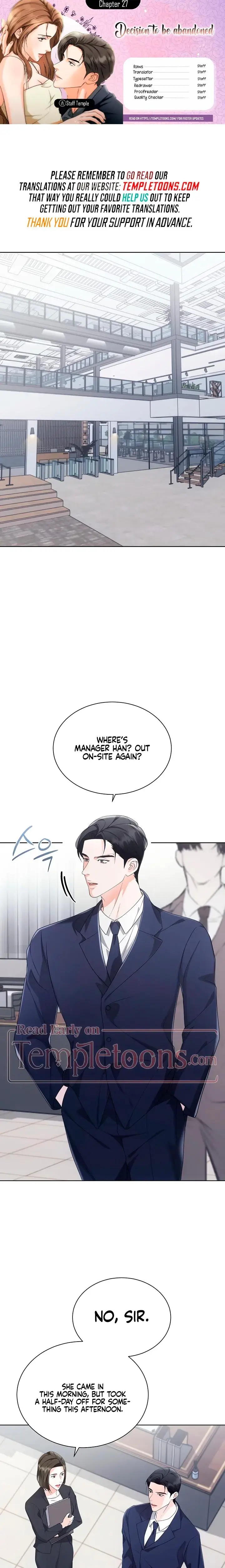Decision To Be Abandoned Chapter 27 - Page 1