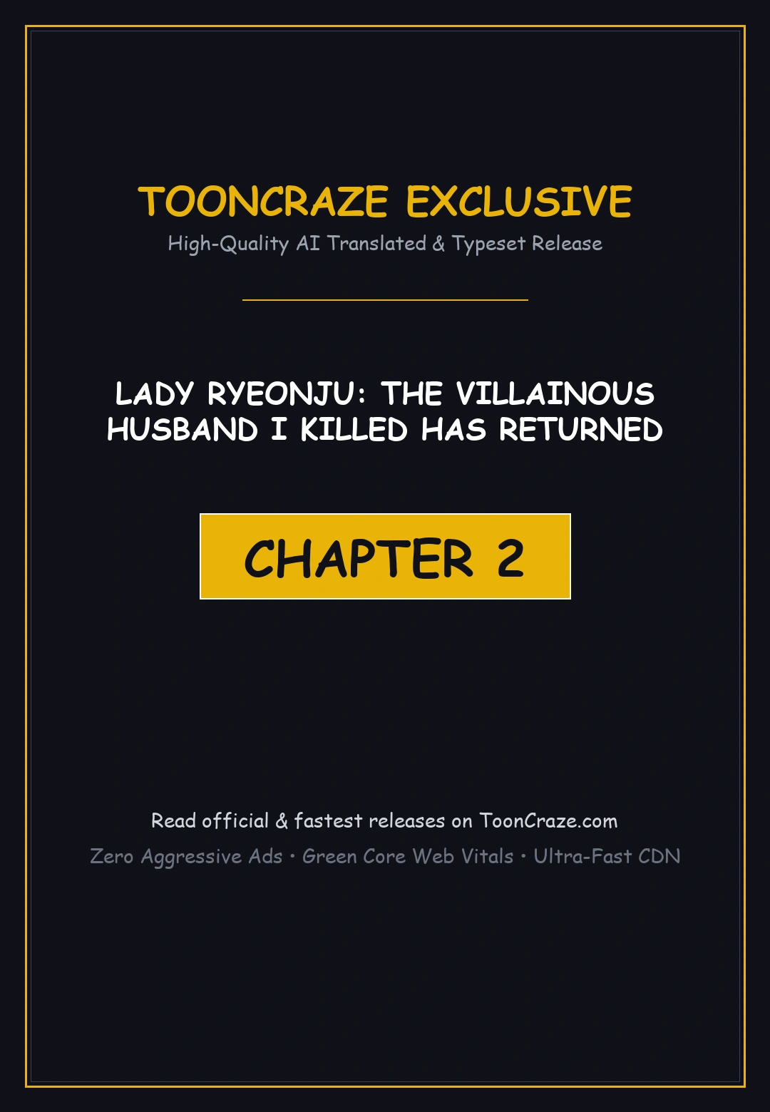 Lady Ryeonju The Villainous Husband I Killed Has Returned Chapter 2 - Page 1