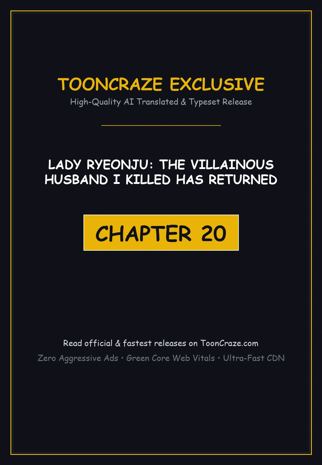 Lady Ryeonju The Villainous Husband I Killed Has Returned Chapter 20 - Page 1