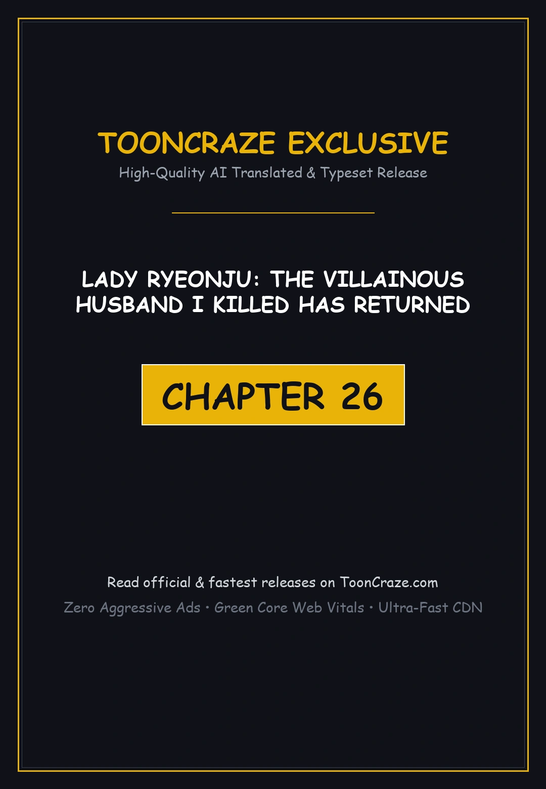 Lady Ryeonju The Villainous Husband I Killed Has Returned Chapter 26 - Page 1