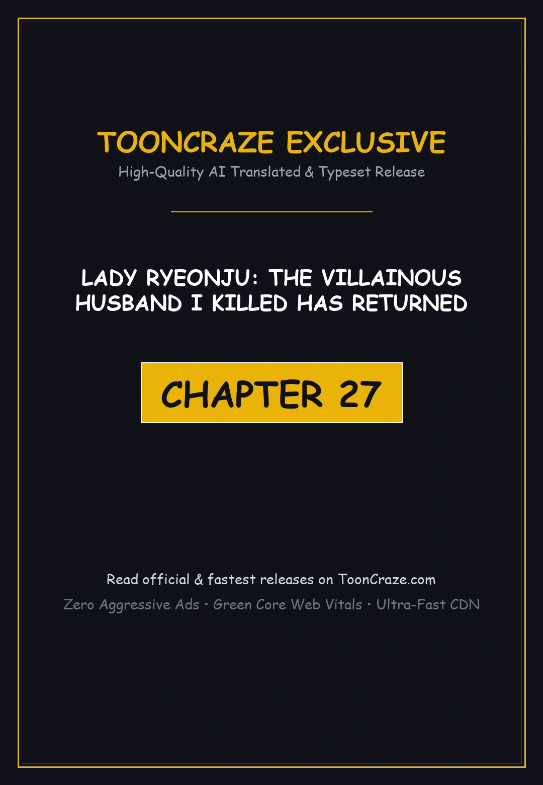Lady Ryeonju The Villainous Husband I Killed Has Returned Chapter 27 - Page 1