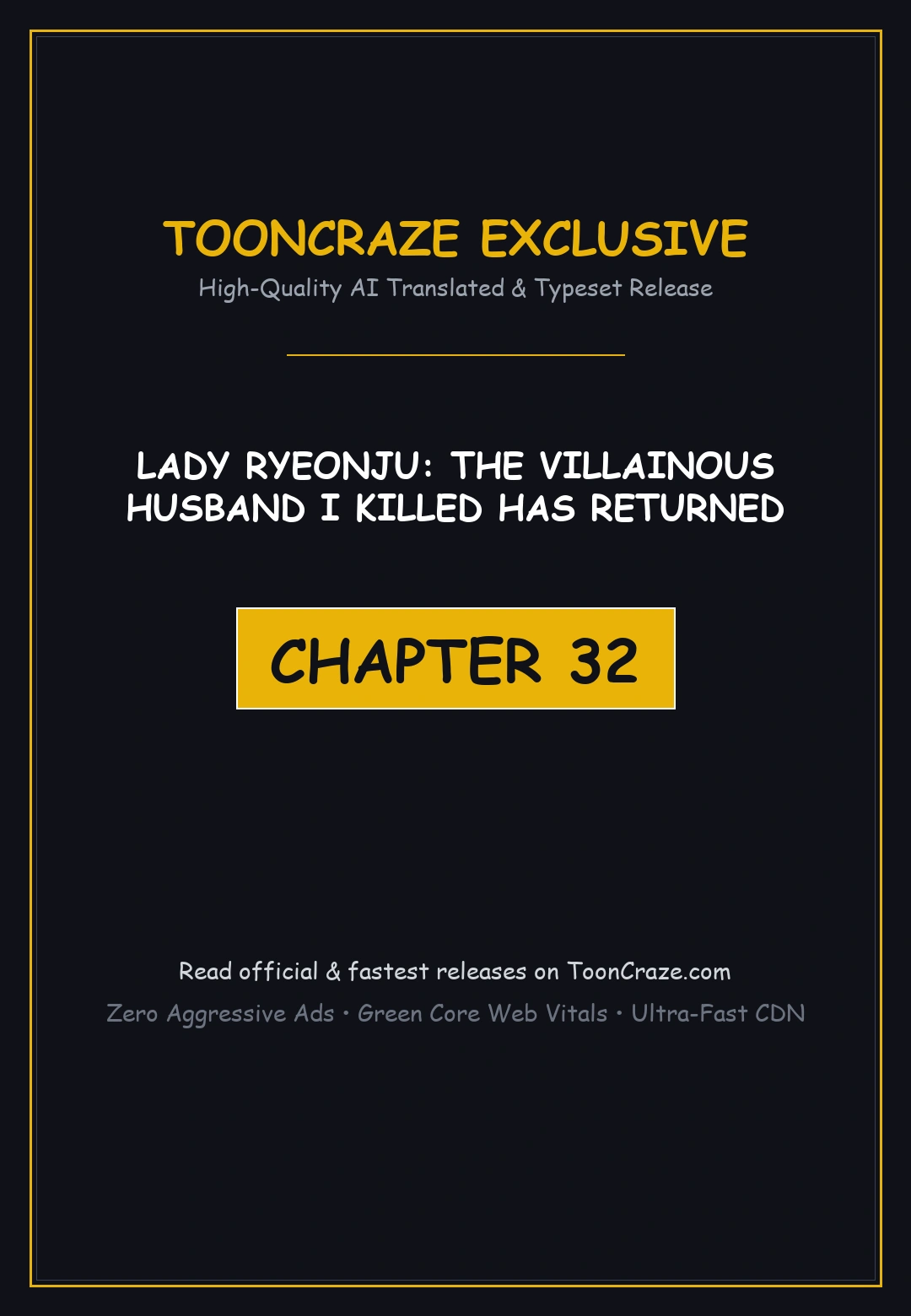 Lady Ryeonju The Villainous Husband I Killed Has Returned Chapter 32 - Page 1