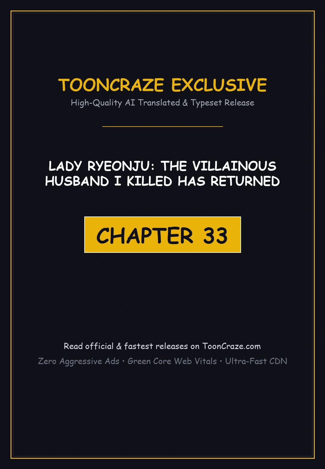 Lady Ryeonju The Villainous Husband I Killed Has Returned Chapter 33 - Page 1