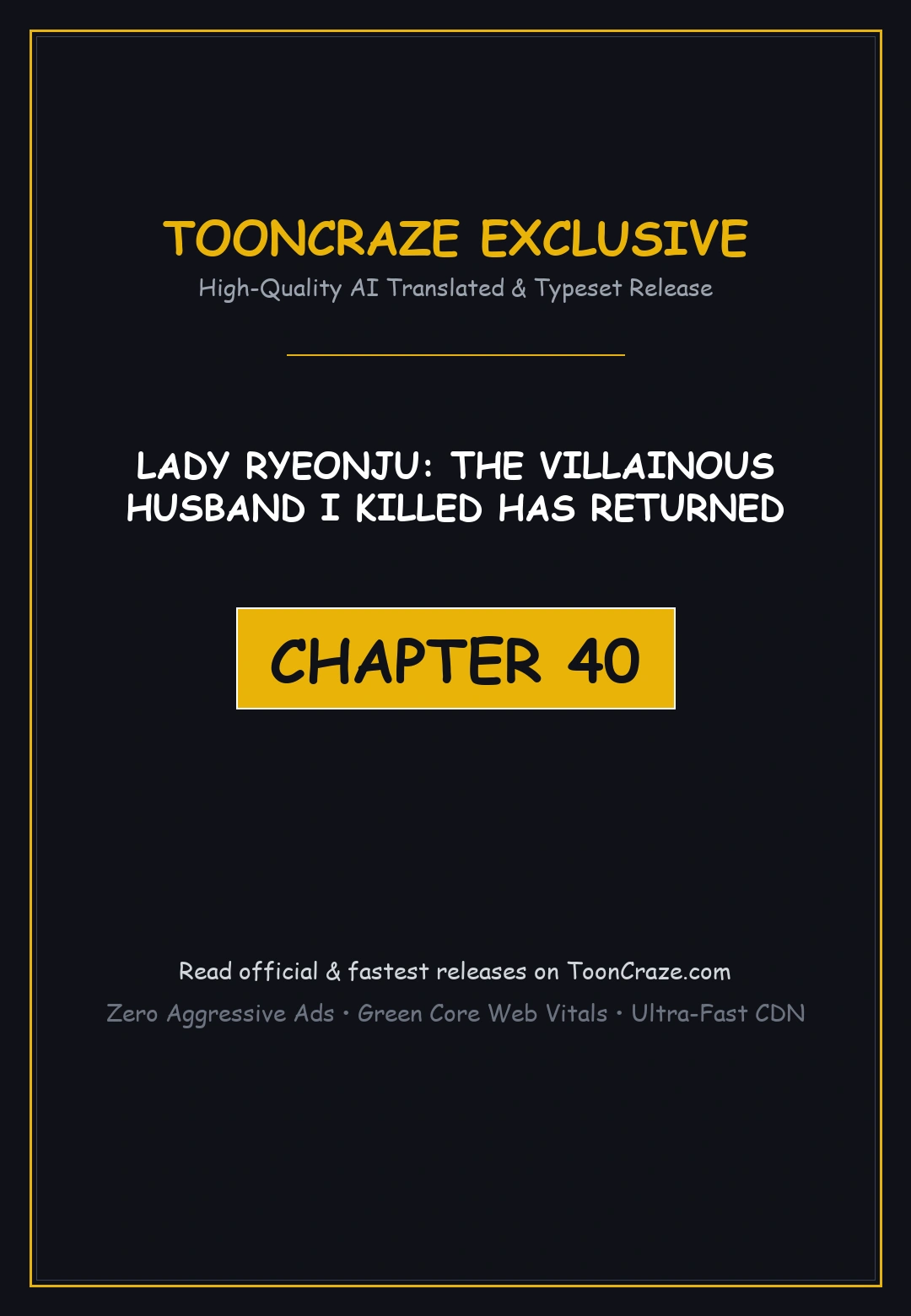 Lady Ryeonju The Villainous Husband I Killed Has Returned Chapter 40 - Page 1