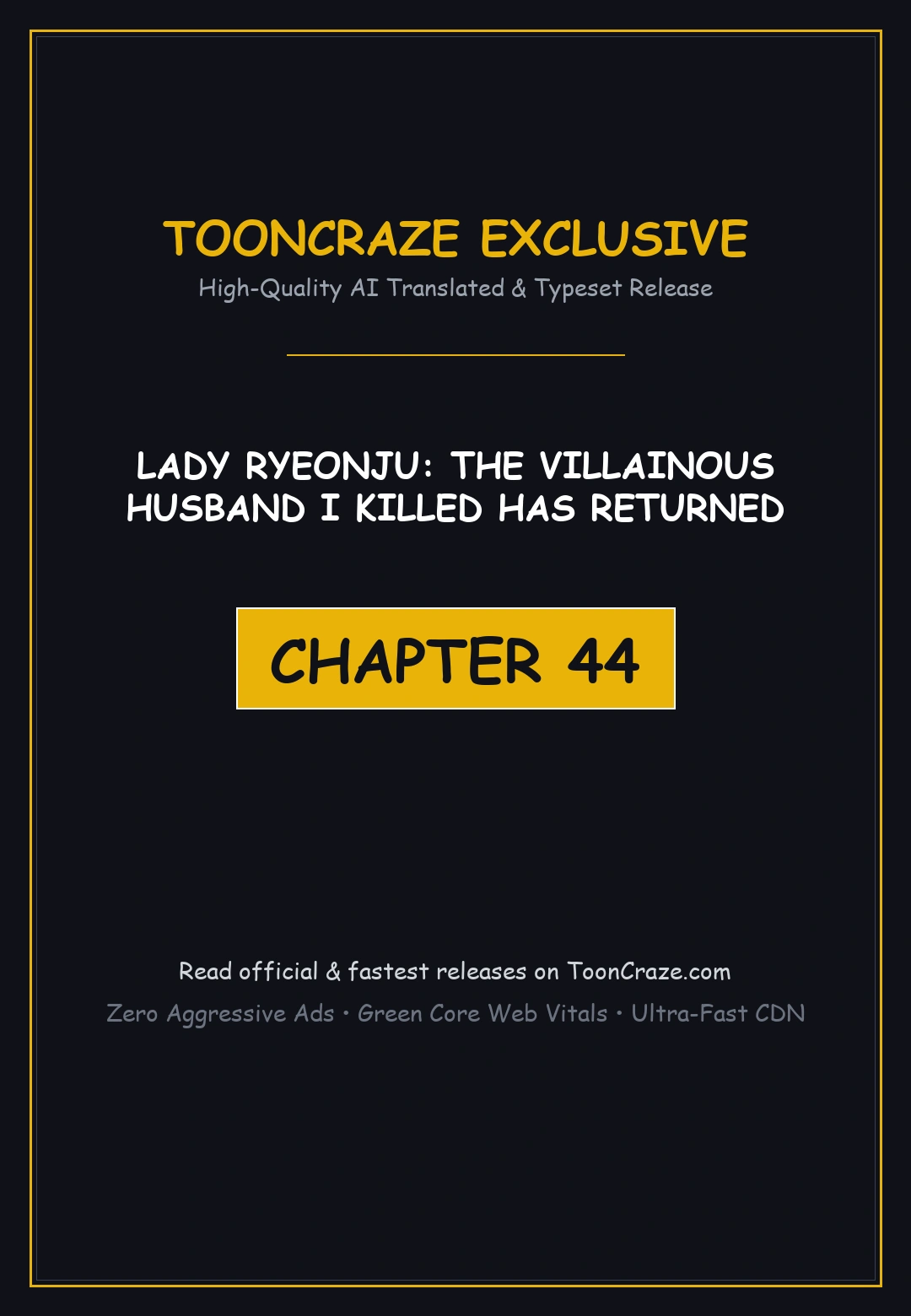 Lady Ryeonju The Villainous Husband I Killed Has Returned Chapter 44 - Page 1