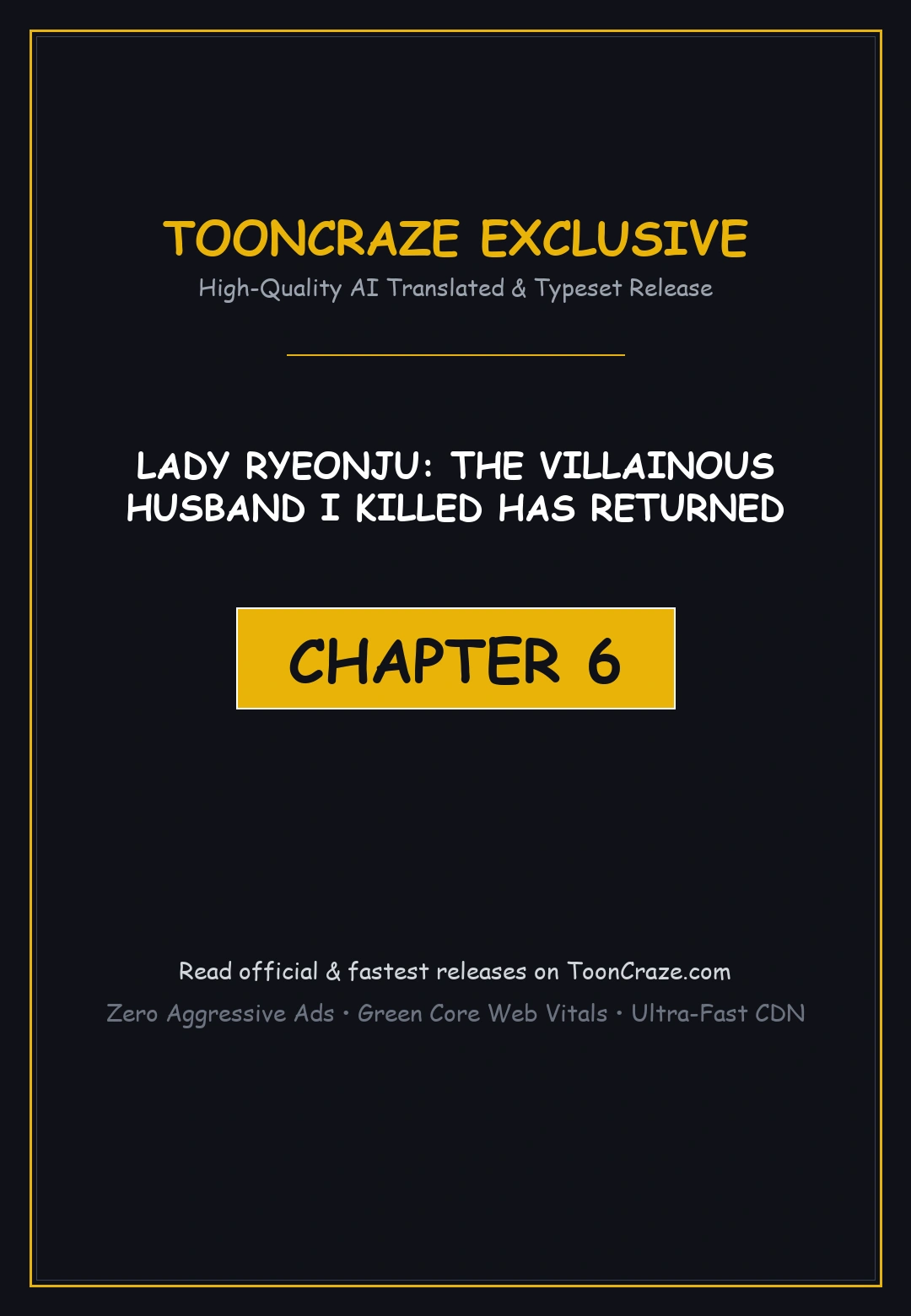 Lady Ryeonju The Villainous Husband I Killed Has Returned Chapter 6 - Page 1