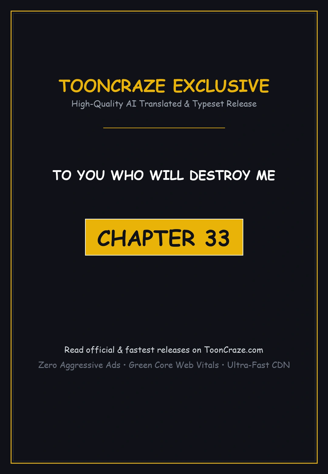 To You Who Will Destroy Me Chapter 33 - Page 1